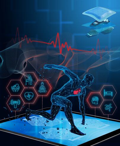 Imagen ilustrativa del dispositivo ECG y sus distintas aplicaciones. Foto: Peter Francis Mathew Elango,  RMIT University /EFE