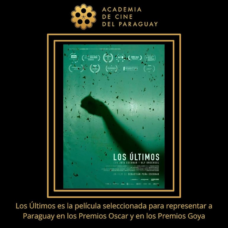 El anuncio publicado hoy por la Academia de Cine del Paraguay anunciando la selección de la película.