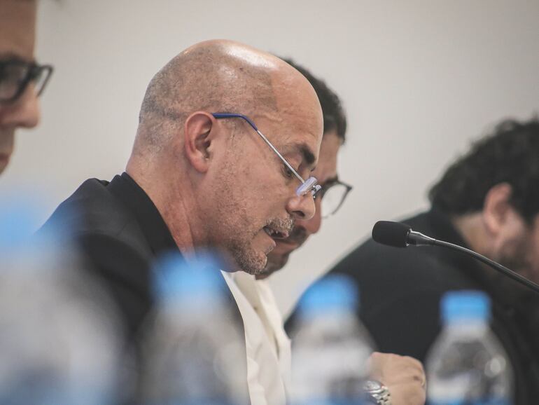 Miguel Cardona, presidente de Olimpia, durante la Asamblea General Ordinaria del club.