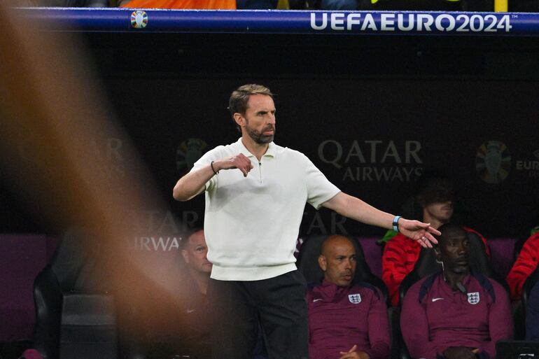 El inglés Gareth Southgate, técnico de la selección de Inglaterra, en el partido frente a Países Bajos por las semifinales de la Eurocopa 2024 en el Signal Iduna Park, en Dortmund, Alemania.