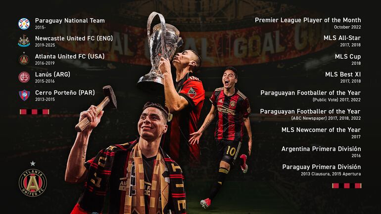 Imagen que publicó ayer el Atlanta United en sus redes sociales destacando la figura del futbolista paraguayo Miguel Almirón.