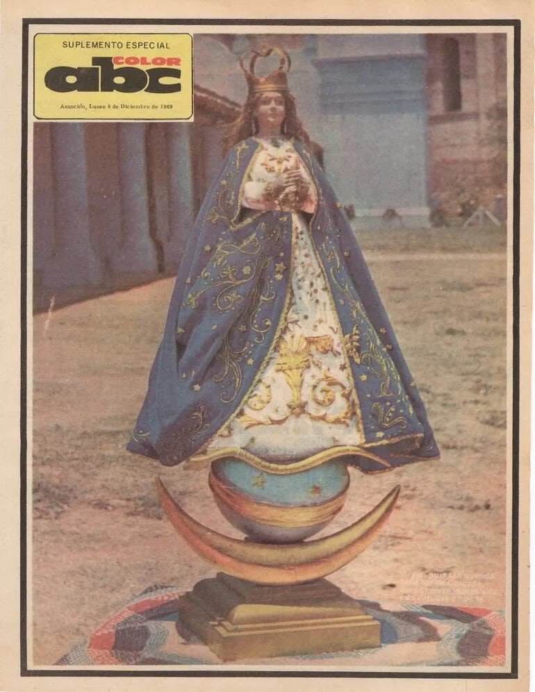 Virgencita azul. Portada del Suplemento Especial de ABC Color del 8 de diciembre de 1969.