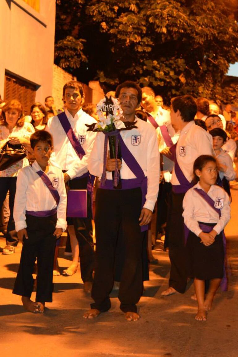 Estacioneros durante un Vía Crucis realizado en la Loma San Jerónimo. Esta semana se volverá a repetir esta tradición.