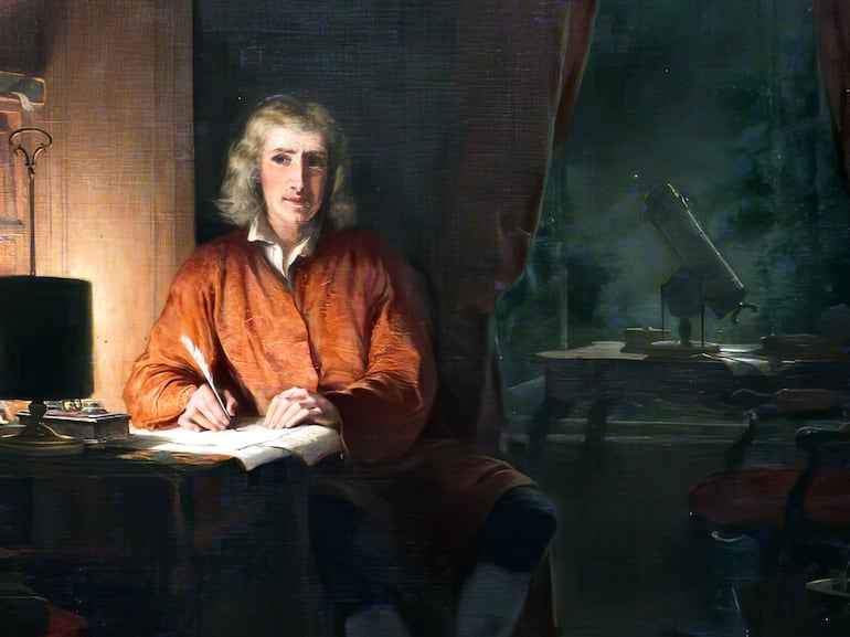 John Adam Houston: "Sir Isaac Newton (1642 - 1727) in His Study".