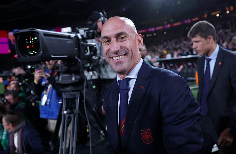 Luis Rubiales, presidente dela Real Federación Española de Fútbol, en la final del Mundial Femenino 2023, en Australia. 