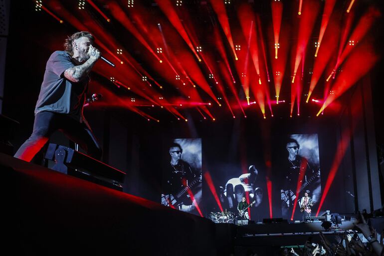 Avenged Sevenfold en un momento de su presentación en el Parque Olímpico de Río de Janeiro.