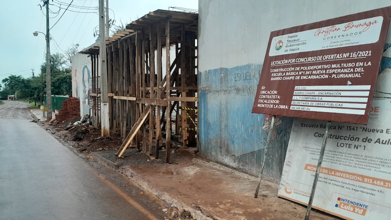 Obras escuela Nueva Esperanza.