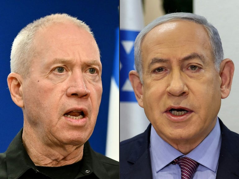 Yoav Gallant y Benjamin Netanyahu (AFP)