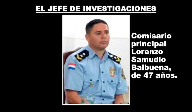 Comisario principal Lorenzo Samudio Balbuena, jefe de Investigaciones de Presidente Hayes.