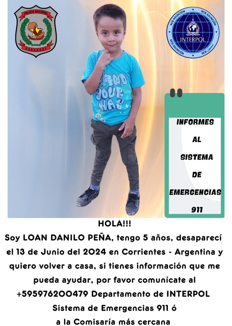 Loan Danilo Peña, buscado en Paraguay.