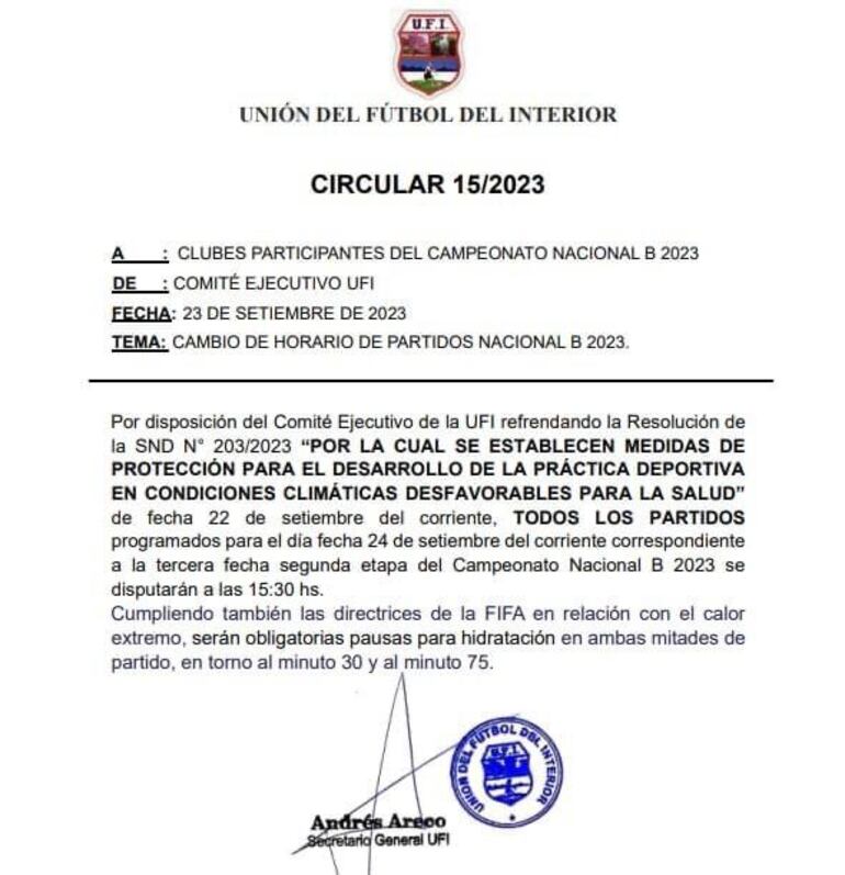 Circular 15/2023 UFI.