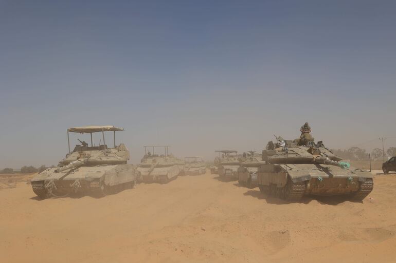 Tanques israelíes en Gaza.