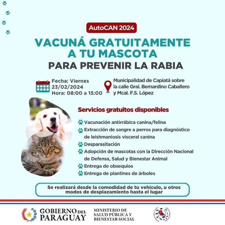 Afiche del MSPyBS para la convocatoria de la jornada de vacunación.