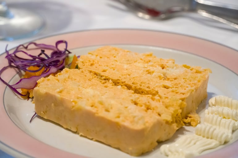 Budín de pescado, ricota y papa.