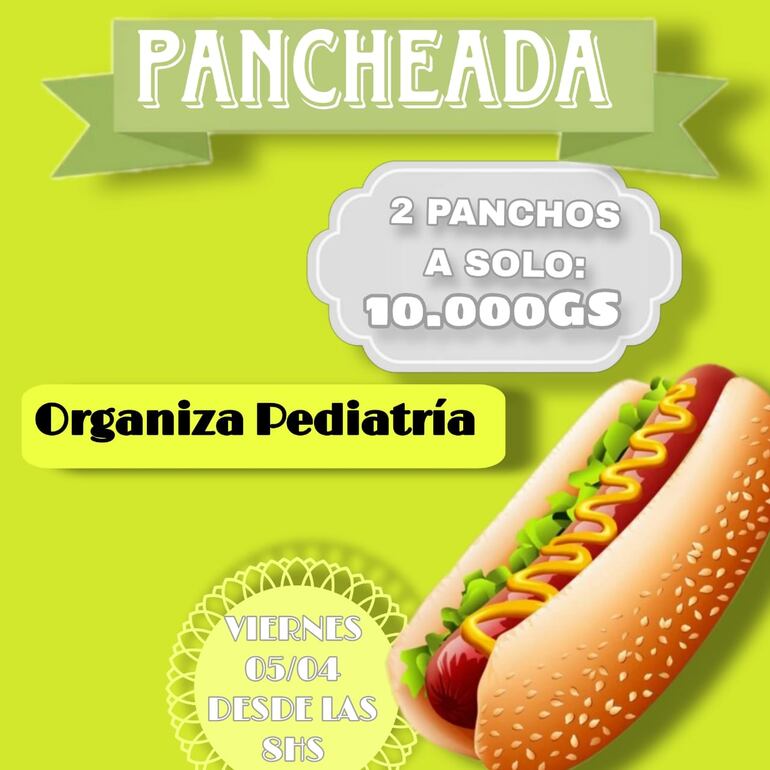 Afiche de pancheada organizada por Pediatría del IPS.