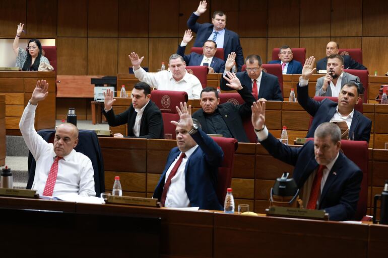 Senadores colorados cartistas y aliados que votaron por la destitución de Kattya González.