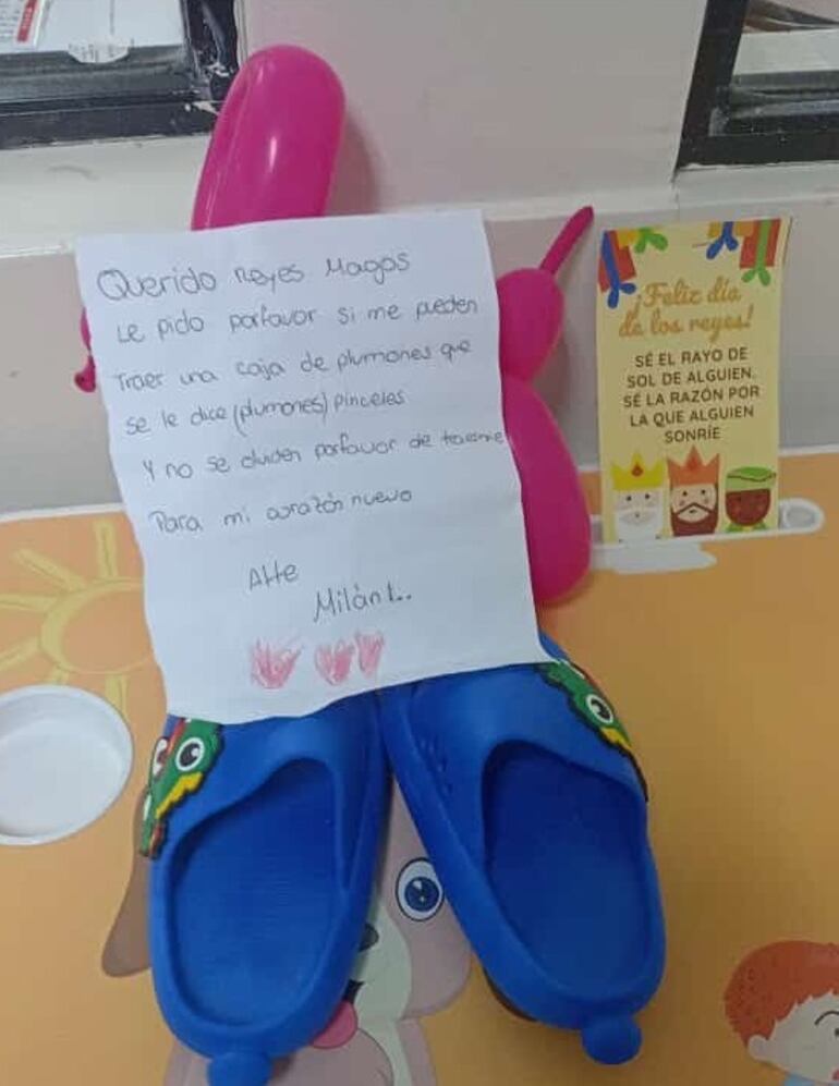 La carta que escribió el pequeño Milán para los Reyes Magos.