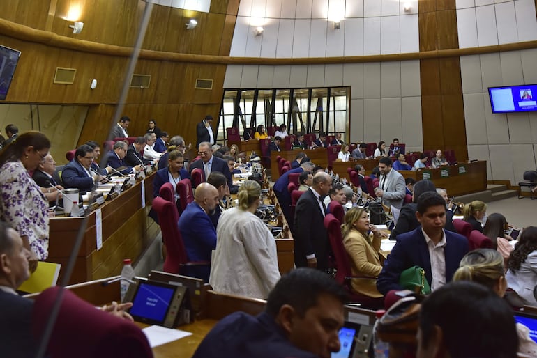 Imagen de la sesión de la Cámara de Diputados ayer, donde dieron media sanción a un proyecto de ley antinepotismo.