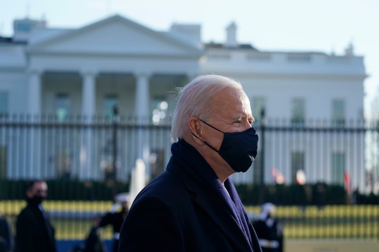 El presidente estadounidense Joe Biden durante un recorrido frente a la Casa Blanca, en Washington, este miércoles.