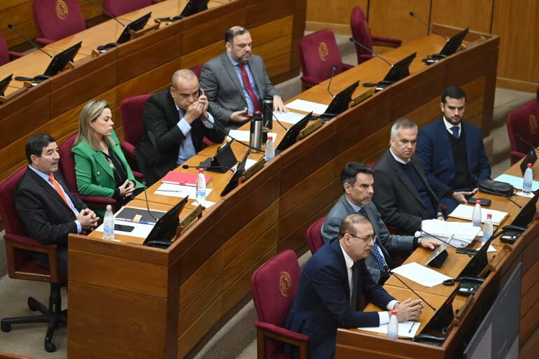 Erico Galeano ante la Comisión de Asuntos Constitucionales del Senado.