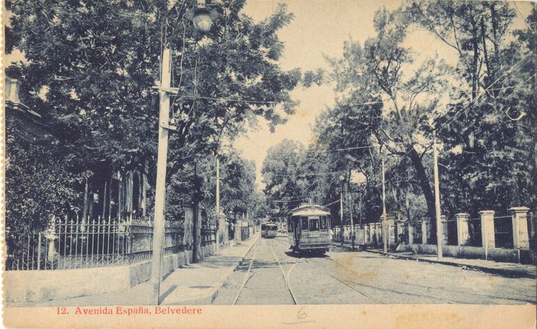 Asunción, avenida España, hacia 1910.