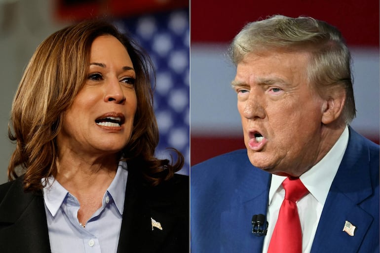 La candidata demócrata, Kamala Harris; y el aspirante republicano, Donald Trump.