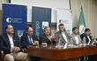 Mario Balmelli, Pablo Caputi, Conrado Ferber, Diego Heisecke, Marco Pereira, entre otros, durante la conferencia de prensa organizad por el CEA