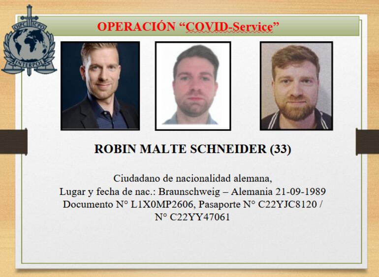 Robin Malte Scheneider fue detenido en la operación "COVID-Service"