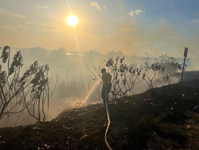 Bomberos piden parar con las quemas de pastizales y basura en la zona de San Antonio.