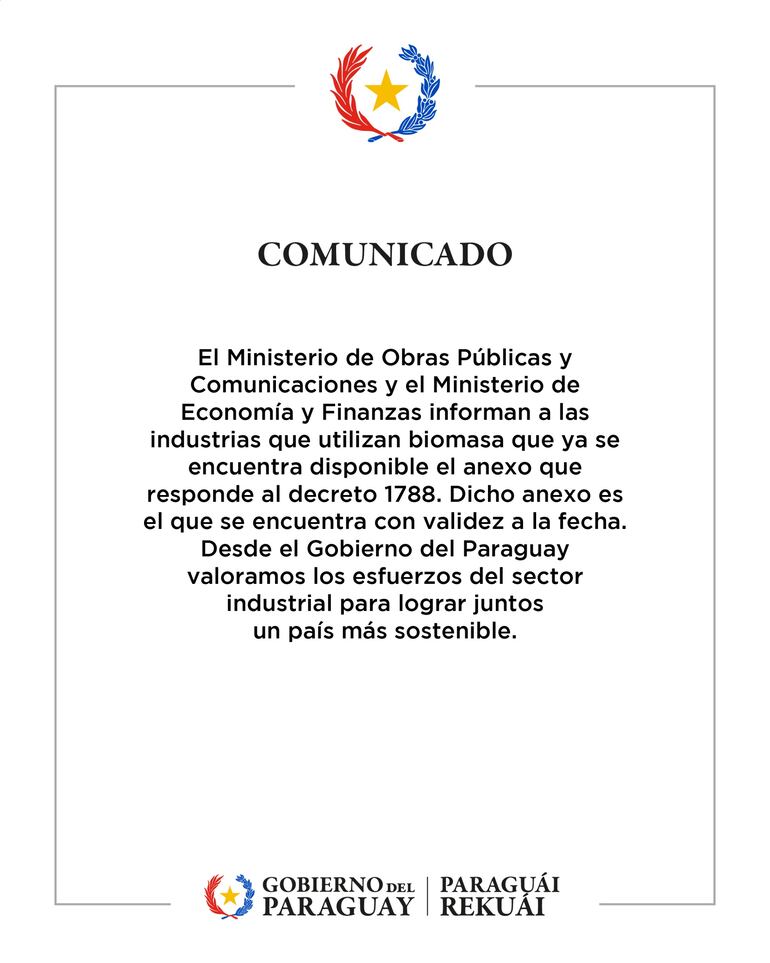 Comunicado del MOPC y MEF.