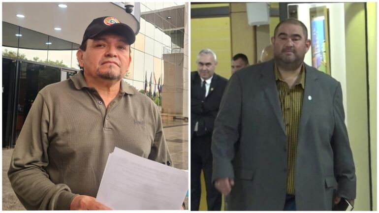 El exfuncionario del Congreso, Hugo Rolón (i), denunció al diputado Jatar “Oso” Fernández (d), por usarlo para labores particulares y amenazarlo.