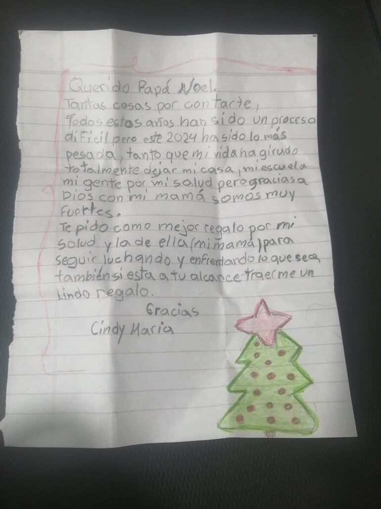 Los pacientes del Servicio de Nefrología Infantil del Hospital Nacional de Itauguá, con mucha esperanza, escribieron sus deseos a Papá Noel y al Niño Jesús.