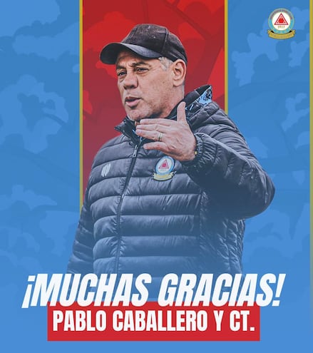 Pablo Leonardo Caballero Cáceres (52 años), deja la conducción técnica de Resistencia luego de once partidos dirigidos.