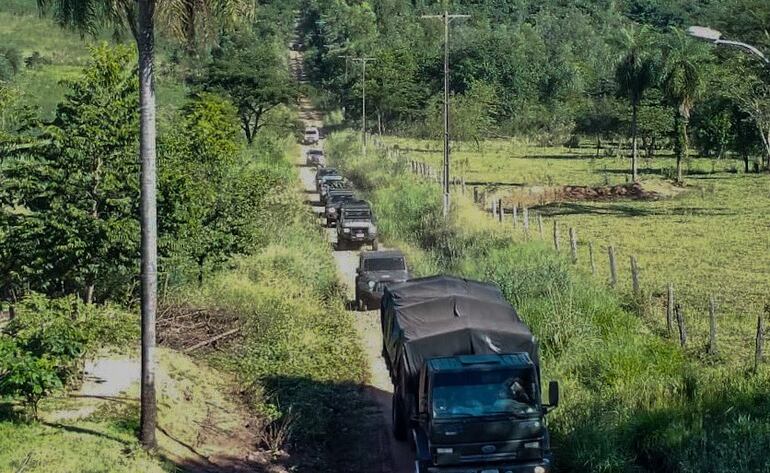 La FTC ya se encuentra instalándose en la Sub Área de Pacificación en Canindeyú. Se envió un gran contingente.