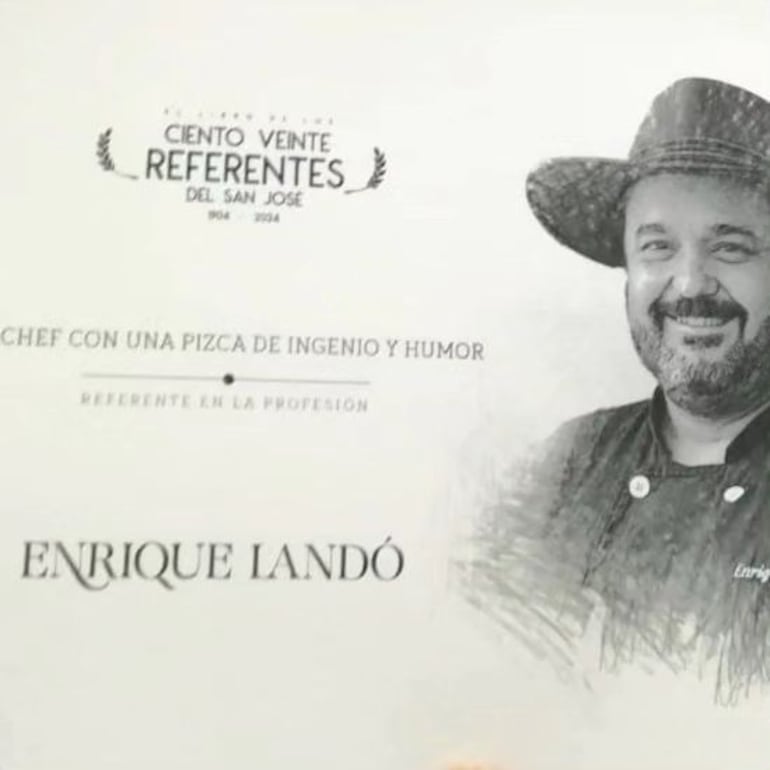 Enrique Landó forma parte de los Ciento Veinte Referentes del San José por haber sido un "chef con una pizca de ingenio y humor, referente en la profesión". (Instagram/Bibi Landó)