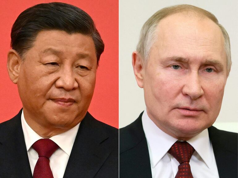 El presidente de China, Xi Jinping y el de Rusia, Vladimir Putin. 