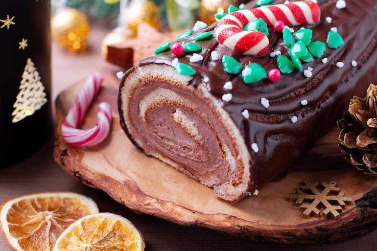 Bûche de Noël o tronco de Navidad.