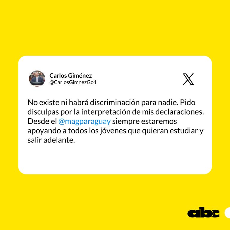 Mensaje del ministro del MAG luego de la polémica desatada por su discurso homofóbico.