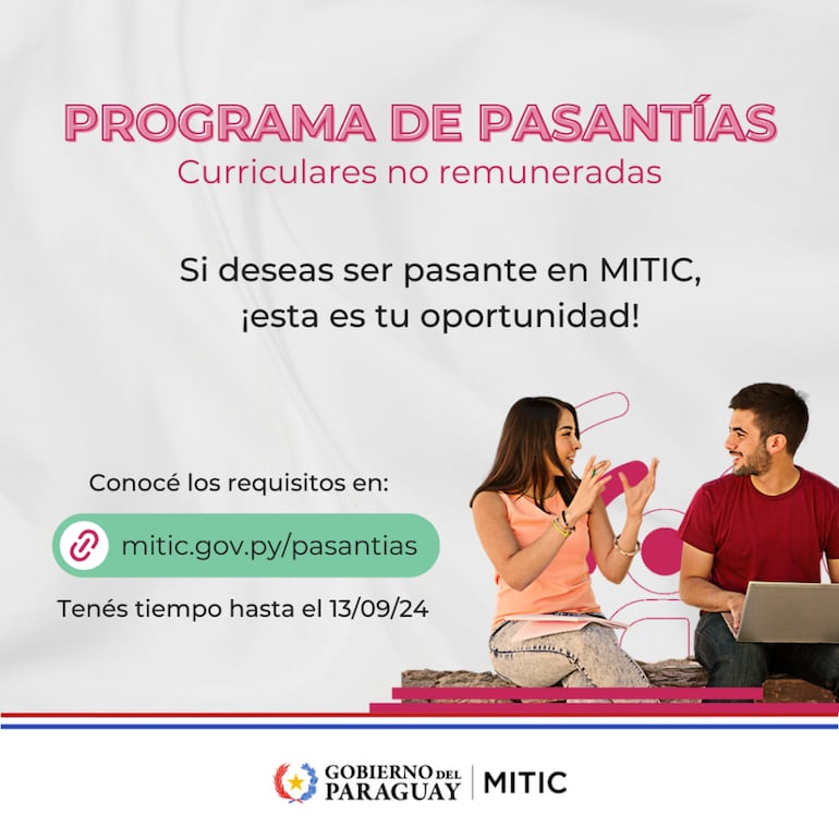 Las pasantías del Ministerio de Tecnologías de la Información y la Comunicación (Mitic) son una excelente oportunidad para potenciarse laboralmente.