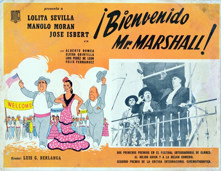 Afiche de la película de Berlanga “Bienvenido, Mister Marshall”, 1953.