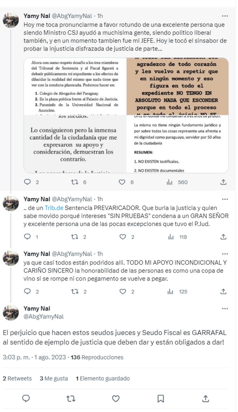 Postura de la senadora Yami Nal en defensa de Óscar Bajac tras condena.