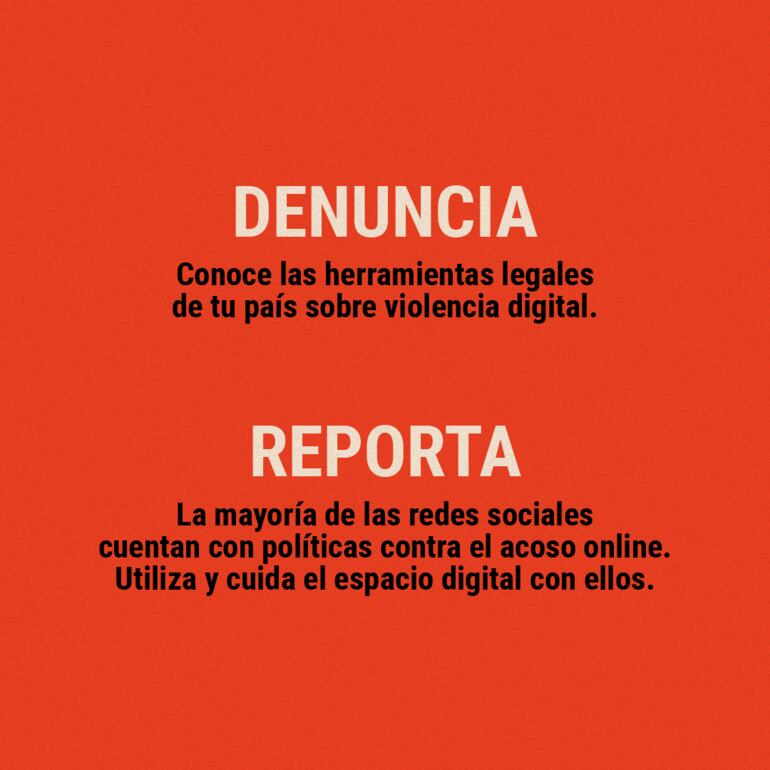 Si observas casos de violencia en línea contra la mujer, denuncia, reporta, no seas cómplice (Fuente: TEDIC)