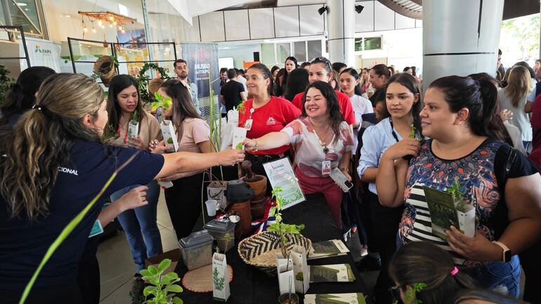 Una gran cantidad de plantines fueron distribuidos durante la jornada.