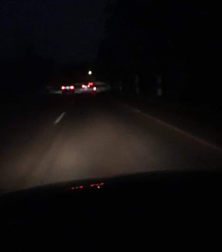 La Ruta PY07 en gran parte está a oscura en horario nocturno.