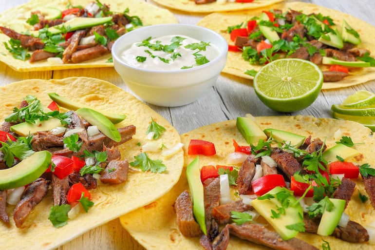 Tacos de lengua de vaca.