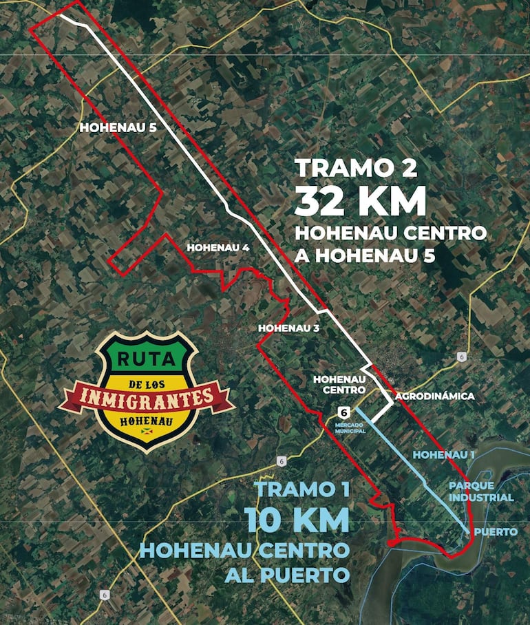 El tramo 1, de 11 km que fue adjudicado y el tramo 2 que aún debe licitarse. 