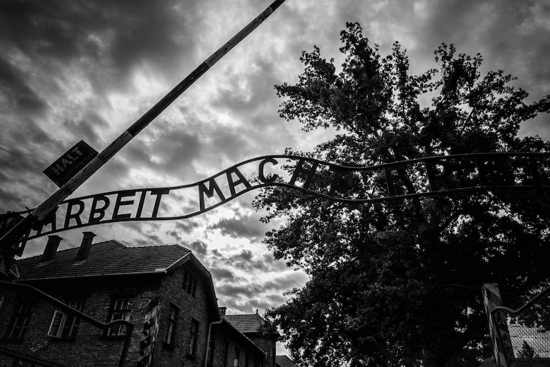 Entrada al campo de exterminio de Aushwitz-Birkenau.