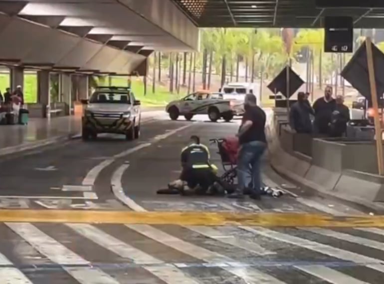 Captura de pantalla, video difundido por X sobre el asesinato de un empresario en Brasil