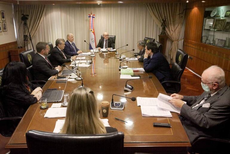 Sesión ordinaria del pleno de la Corte Suprema de Justicia realizada ayer.