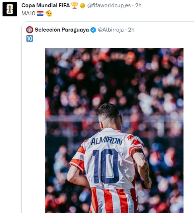 Copa del Mundo, vía twitter.